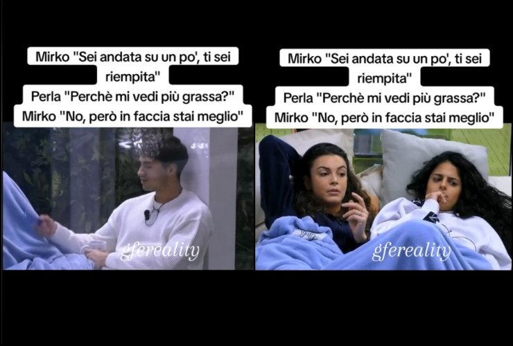 La conversazione tra Mirko e Perla al Grande Fratello