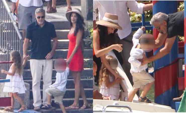 George Clooney papà foto inedita figli moglie Amal