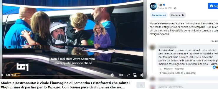 Samantha Cristoforetti e i figli sui social