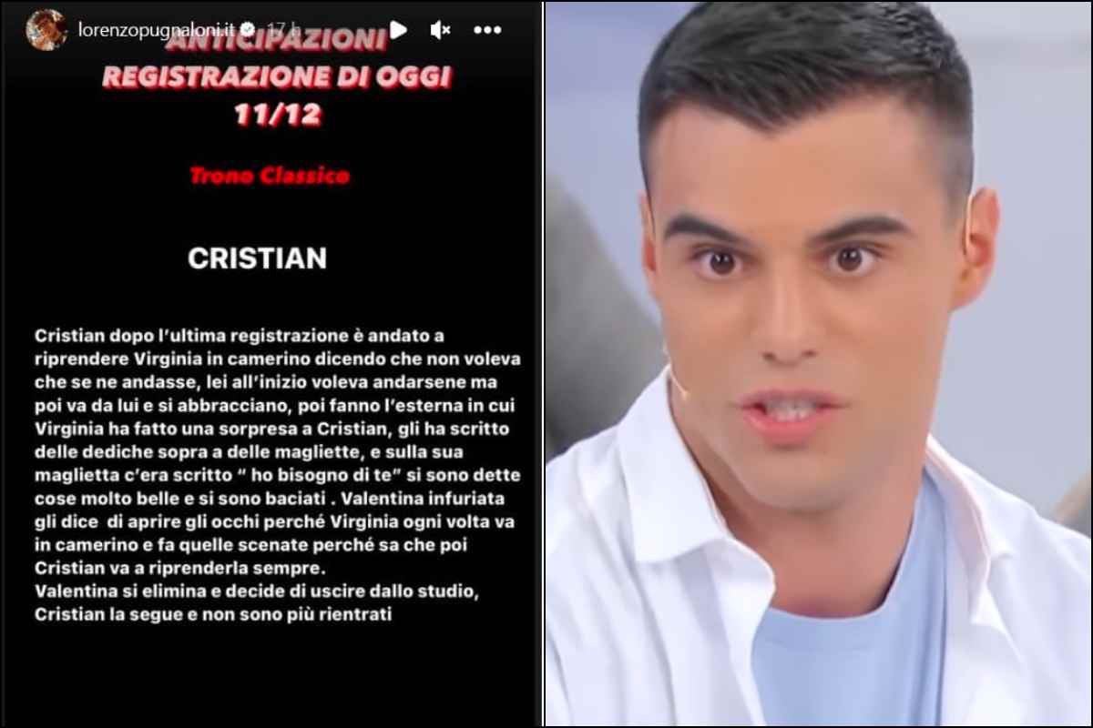 Uomini e Donne: Cristian esce studio 